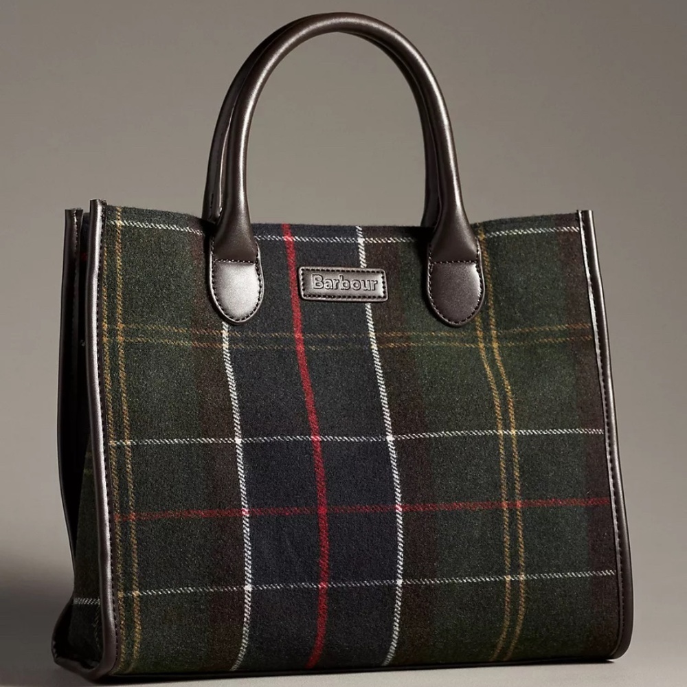 New Barbour wool tartan barnhill tote